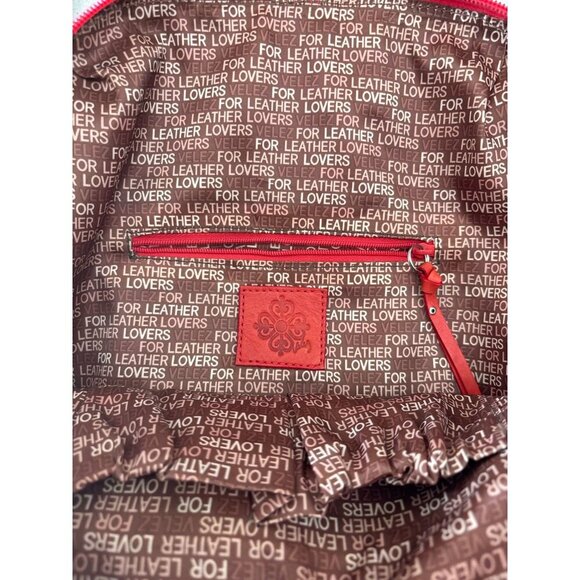 Velez 100% Leather Mini Backpack Multicolor Red Bag Size Small - Picture 10 of 12